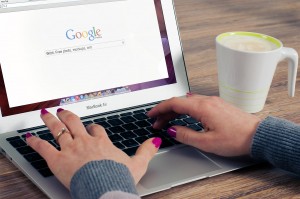 Laptop showing a Google Search